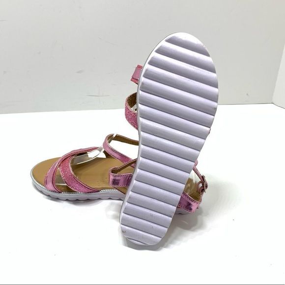Nanette Lepore Girls Rose Pink Open Toe Straps White Sole Sandals Size US 3 - Picture 7 of 7